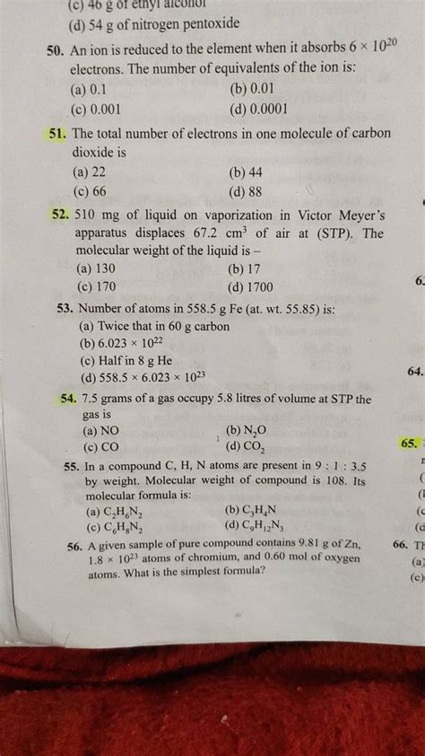find the number of electrons co|The total number of electrons in one molecule of carbon dioxide .